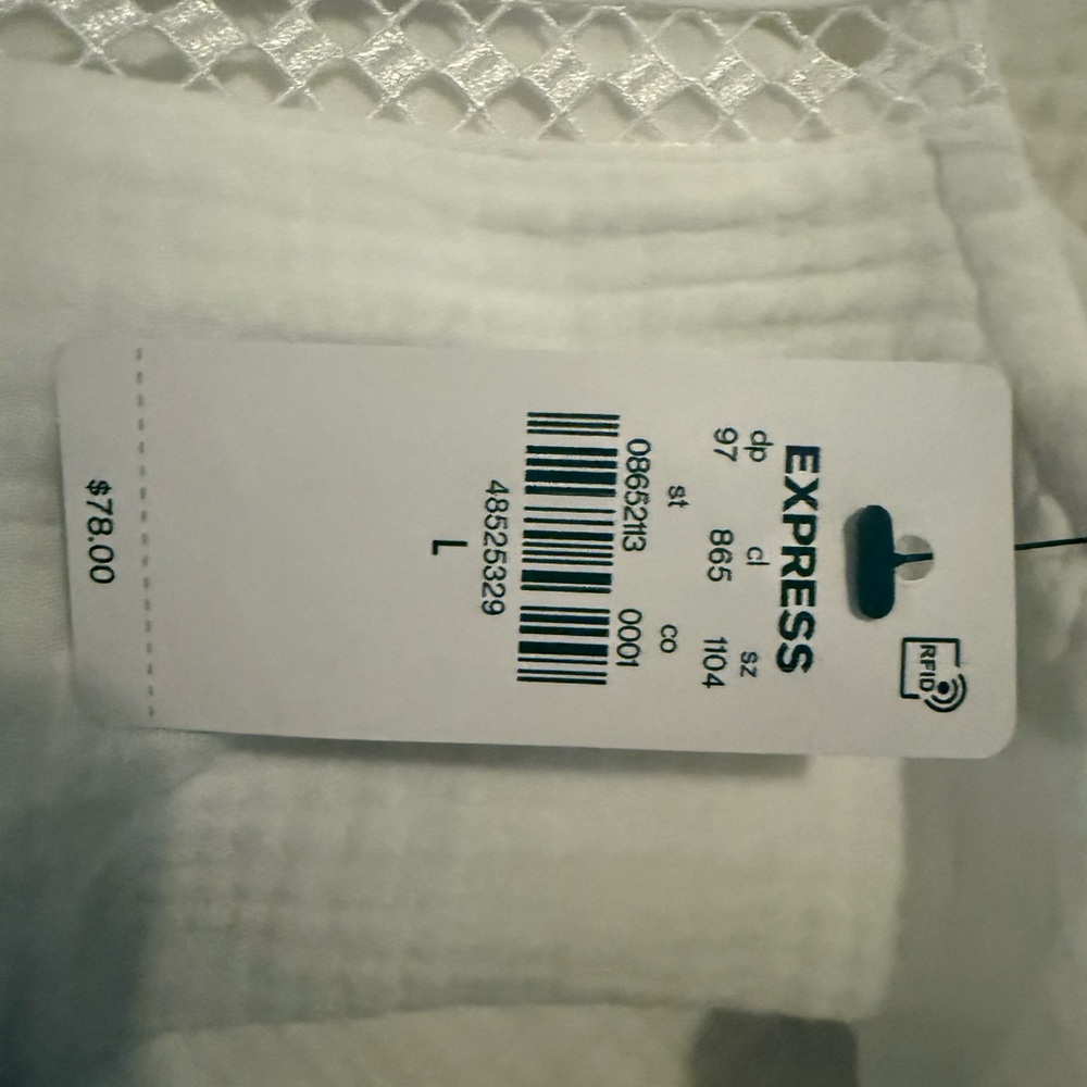 Express White Crewneck with Bell Sleeves - Picture 4 of 4